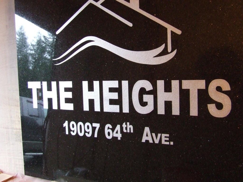 Sandblasted granite sign 1