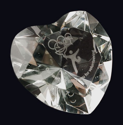 Crystal Cut Heart Paperweight