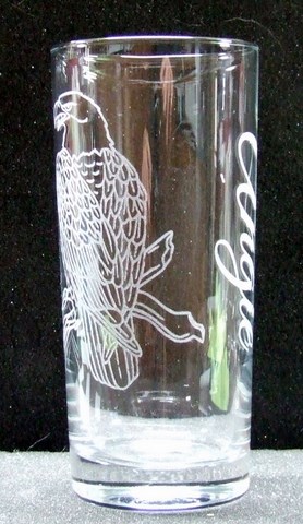 Etched Water Glass eagle design