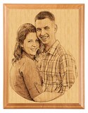 laser etched wood portrait