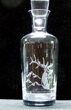 Etched decanter stag design