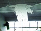 Bald Eagle sandblast window glass
