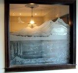 Eagle Fishing sandblast window glass