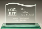 Etched glass wave award