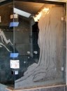 sandblast window glass waterfall